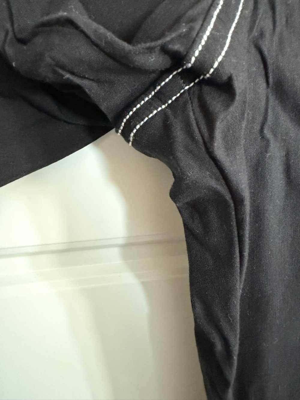 Anthropologie Collette Black Wide-Leg Jeans with White Contrast Stitching - Picture 4 of 5